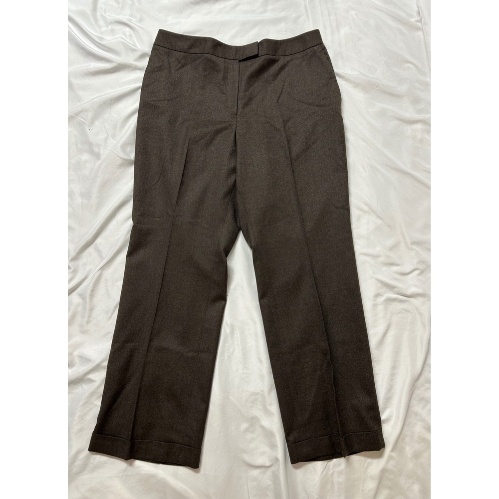 Brooks Brothers 346 Caroline Fit Brown Wool Cuffed Dress Pants Trousers 14